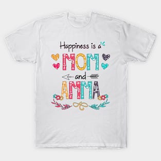 Happiness Is A Mom And Amma Wildflower Happy Mother's Day T-Shirt